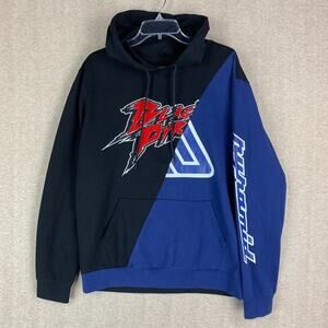Black Pyramid Hoodie Men’s Size Large Black Blue Sweatshirt Fleece Color Block